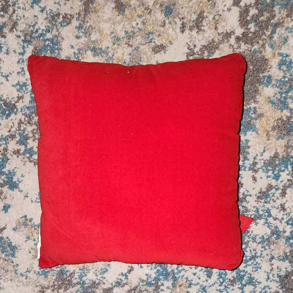 New Crate & Barrel 3D Felt Rsised Frosty Snowman Pom Pom Decorative Xnas Pillow